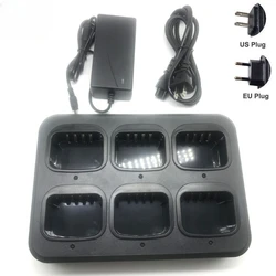 HYT-Carregador rápido multifuncional de 6 vias para rádio Hytera, TD500, TD520, TD530, TD560, PD700, PD700G, PD780, PD500, PD560, PD780G, PT580H