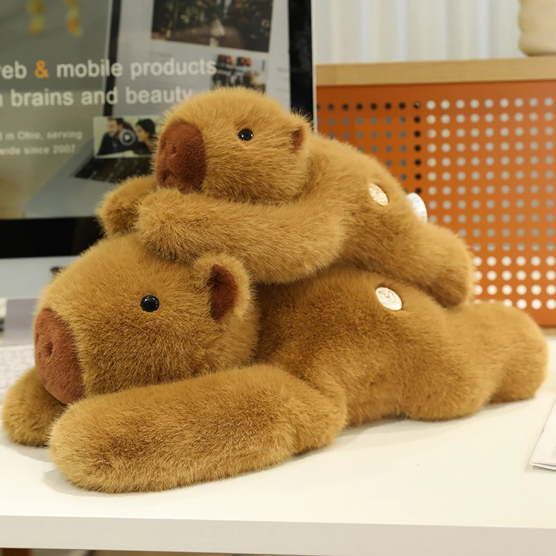 30-60cm dos desenhos animados deitado capivara pelúcia longo travesseiro kawaii fofo animais macios dormir boneca almofada bonito macio crianças brinquedos