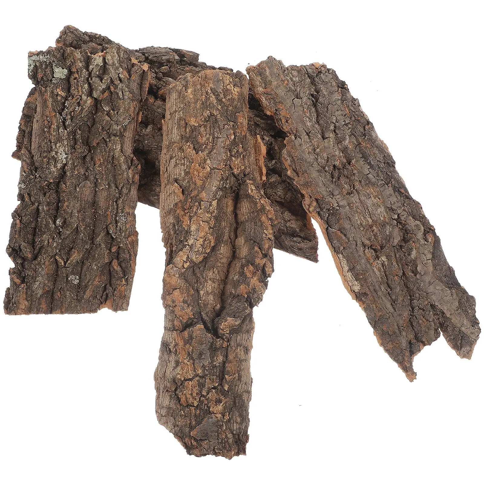 4Pc Natural Cork Bark Flat Reptile Tree Bark Terrarium Fish Tank Driftwood Reptile Platform Bark Pet Terrarium Decors