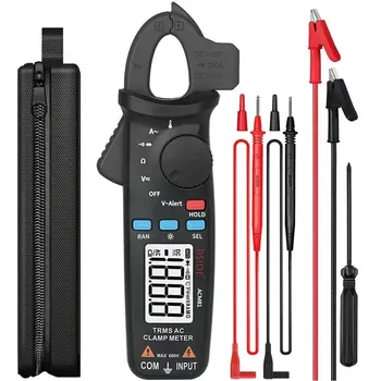 Official Digital Clamp Meter Auto Rang True RMS 1mA Accuracy 200A Current DC AC Multimeter Vol Ohm Diode Temperature NCV Tester