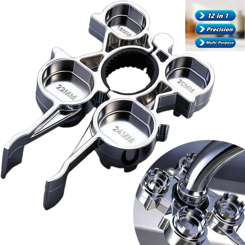 

12 in 1 Faucet Aerators Removal Tools Multifunctional Wrench Practical Faucet Aerator Key Hand Tools for Bathroom Kitchen Sink
