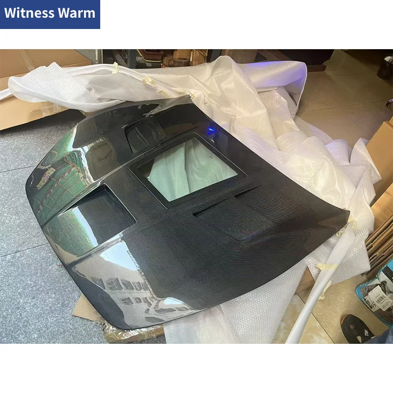 لمازيراتي جي تي اس جران توريزمو 2008-2015 نمط شفاف من ألياف الكربون/غطاء محرك FRP غطاء محرك غطاء محرك السيارة