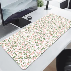 Cute Flowers Large Mouse Pad Pink Computer Mousepads Gaming Mousepad Big Keyboard Mat Office Mouse Pads Home Desk Mats Nonslip