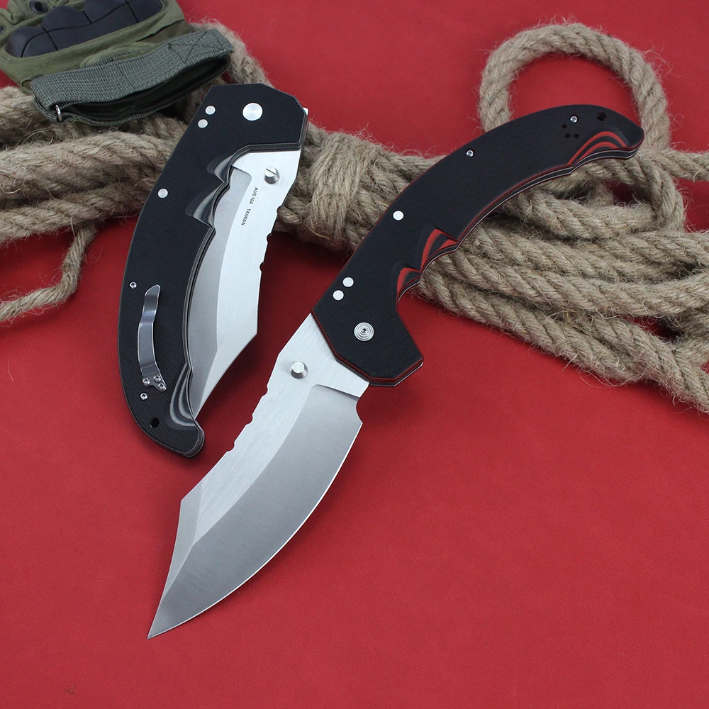 Imagem -03 - Mayem-faca Dobrável de Aço Grande Faca Multiuso Tática Tanto Pocket Knife Sobrevivência ao ar Livre Caça Edc Aus10a G10 Novo