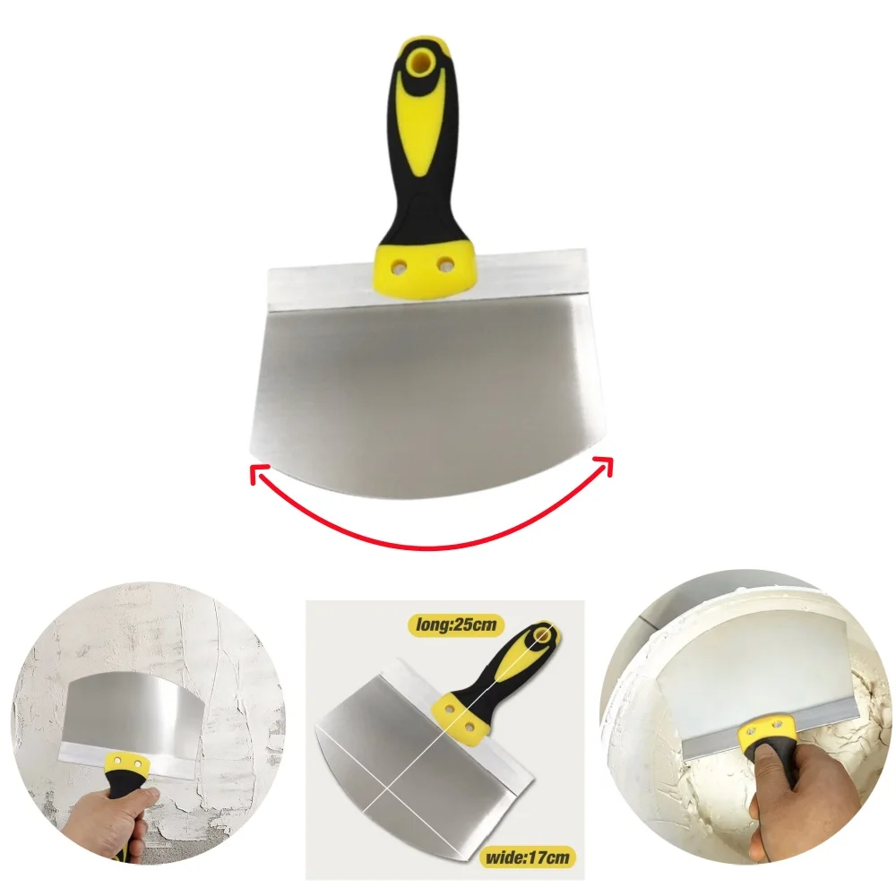 Arc-shaped Putty Knife Spackler Tool Spackle Knife Paint Scraper Tool  No Rusting Perfect For Repairing Drywall Removing Wallpap