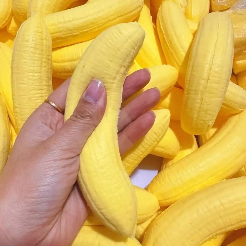 Slow Rising Banana Squishy Simulated Kawaii Soft Sensory Fidget Ball PU Material Hand Relax Yellow Banana Fidget Adults