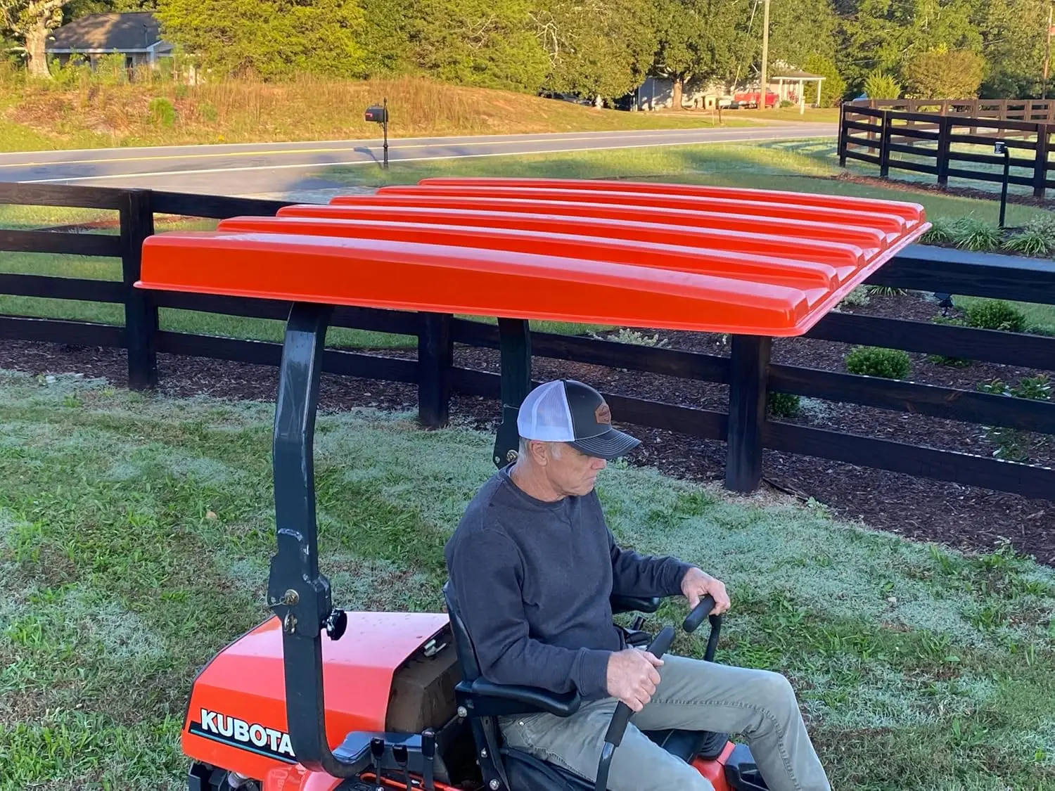 Universal Tractor And Lawn Mower Canopy Top 48 Inch Orange - Made In The Usa