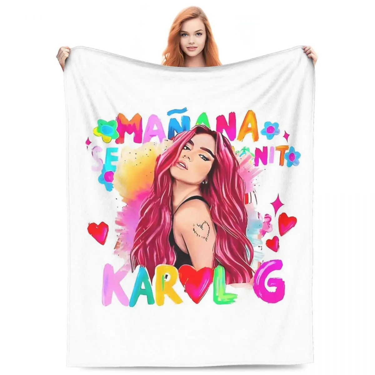 

Karol G Manana Sera Bonito Blankets Fleece Sofa Breathable Throw Blankets for Couch Bedding Travel Throws Bedspread Quilt