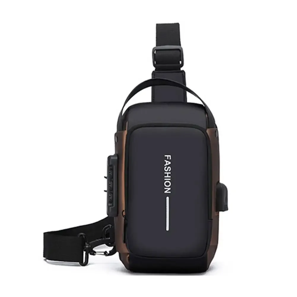 New Men's Secure Travel Bag For Daily Commute Men's Sporty High Quality Chest Bag Motorcycle Phone Pack With Zipper Closure J1Q8
