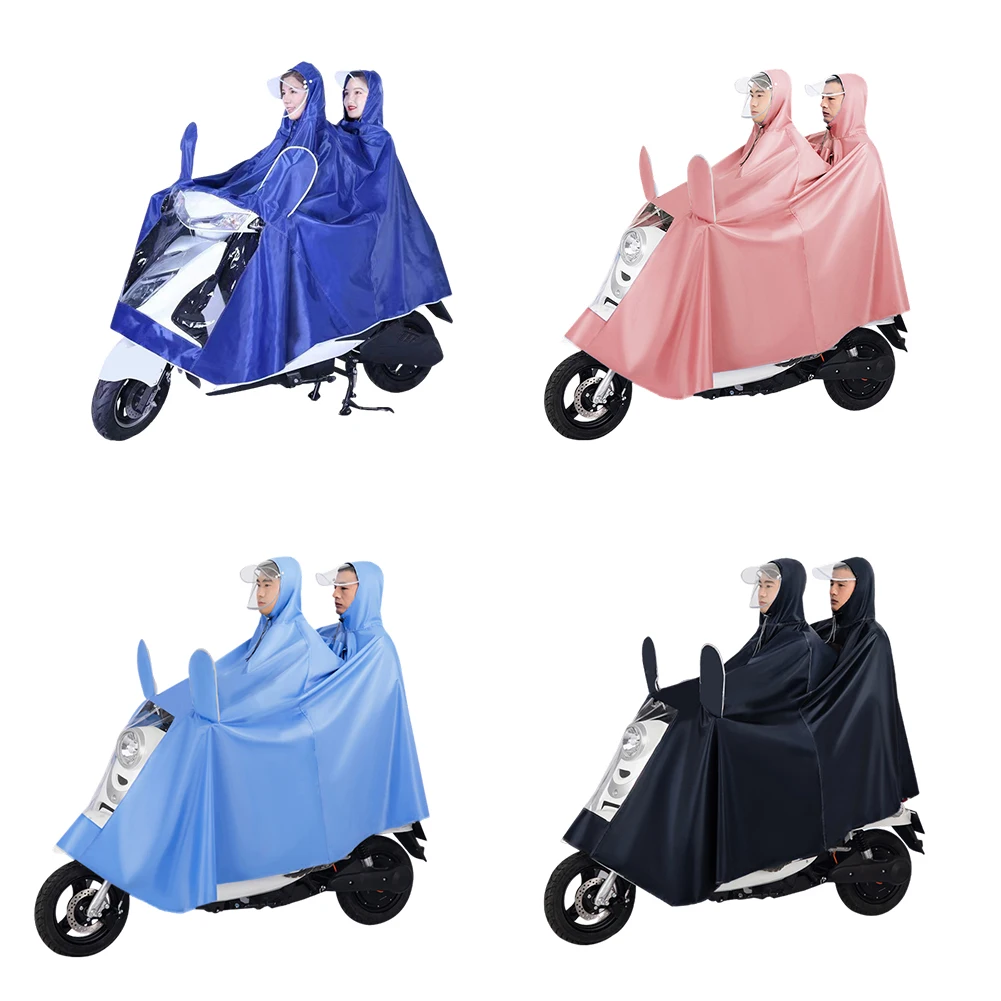 

Motorcycle Raincoat Rain Poncho With Detachable Rainproof Double Brims, Buckle Design Reusable Raincoat For Bike Scooter Cycling