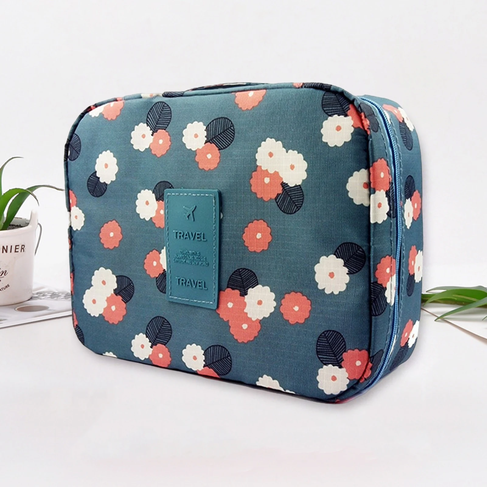 Travel Cosmetic Bag Oxford Cloth Hanging Toiletry Organizer Waterproof Wet Dry Separation Case for
