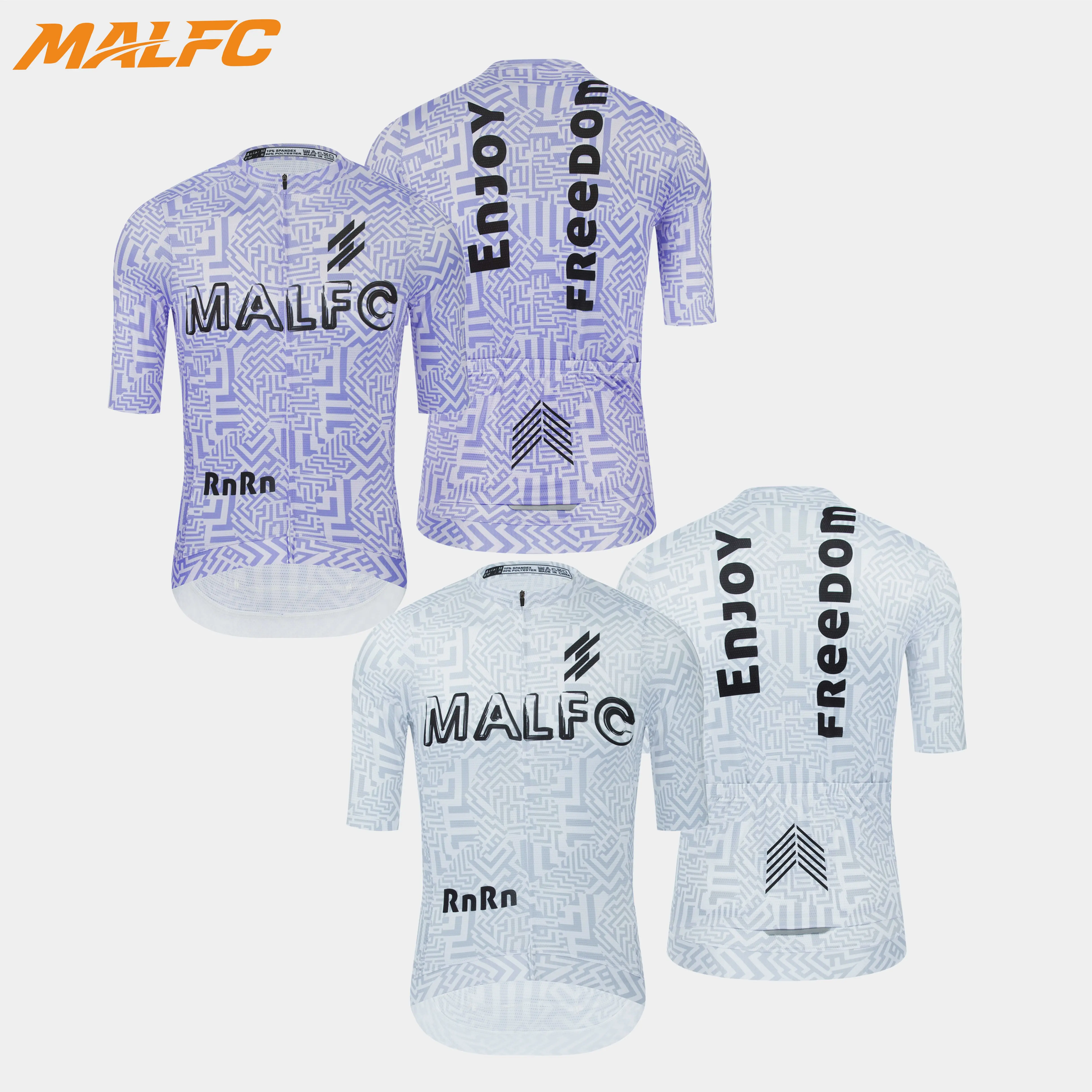 MALFC Herren Rennradtrikot Kurzarm Schnelltrocknend Atmungsaktives Fahrradtrikot Rennrad-Oberteil