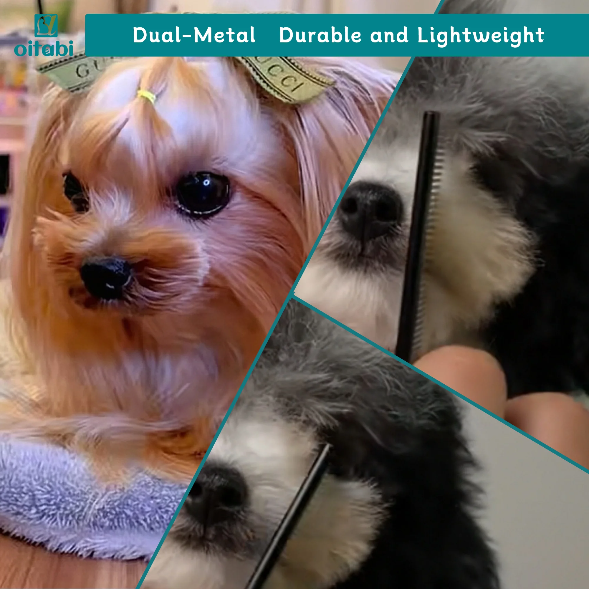 مشط ذيل دقيق من Oitabi مصنوع من المعدن، ومشط نهائي ورقيق لتصفيف الوجه والذيل |   إزالة بقع المسيل للدموع