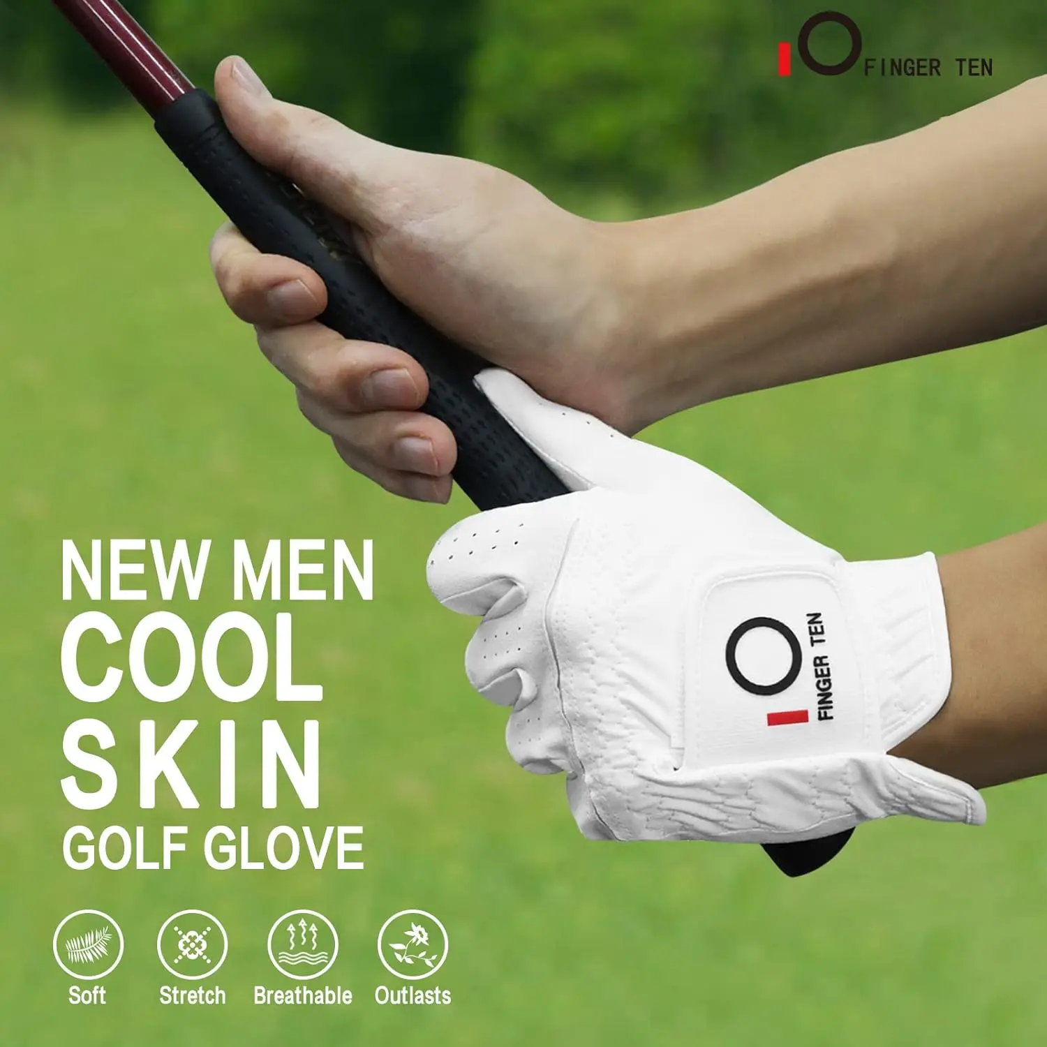 Golf Gloves Men Left Hand Rain Grip Glove for Right Handed Golfer Value 1 Pack, All Weather Durable Grip