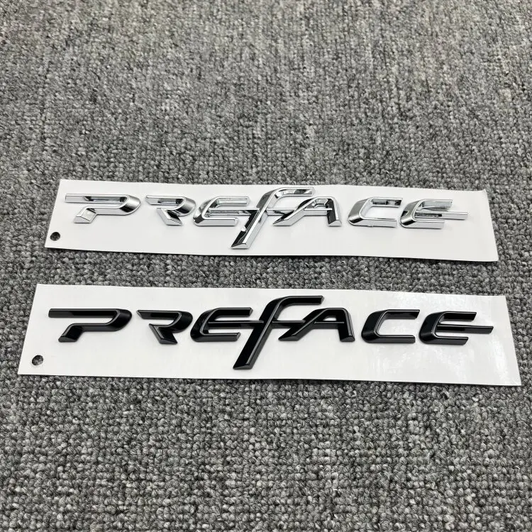 3D ABS Car PREFACE Logo Letters Trunk Emblem Sticker For GEELY PREFACE STARRAY Emblem Car Trunk Badge Sticker Letter Logo