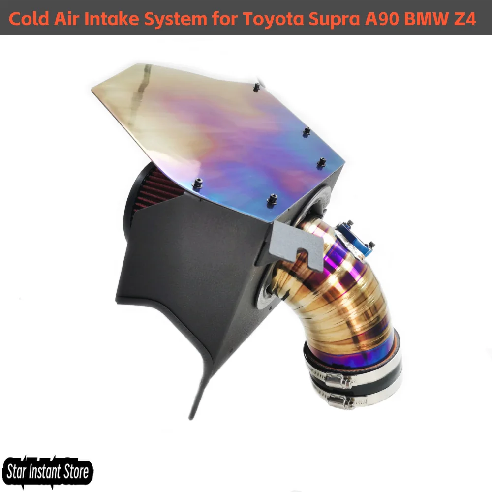 

4-дюймовая титановая турбосистема впуска холодного воздуха для Toyota Supra A90 BMW Z4, B58 3,0 л, производительный воздушный фильтр