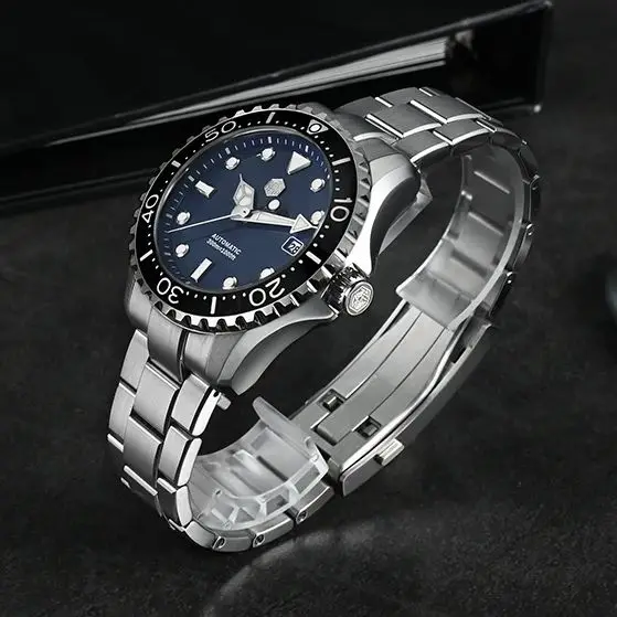 

San Martin Men Automatic Watch 40mm Mechanical Wristwatch Diver 30ATM BGW-X1 Luminous Sapphire YN55 Enamel Dial Ceramic Bezel