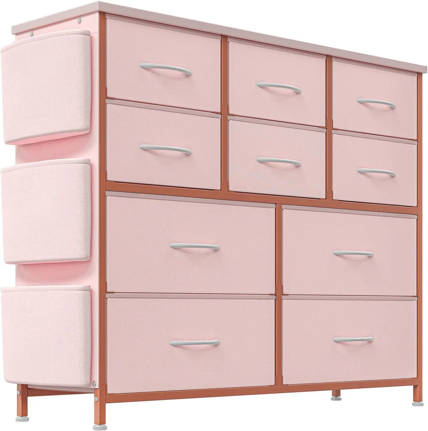 

Bedroom with 10 Drawers, Dressers Chest of Drawers, Fabric Storage Drawer with Side Pockets for Kids Room, Closet,Living Room