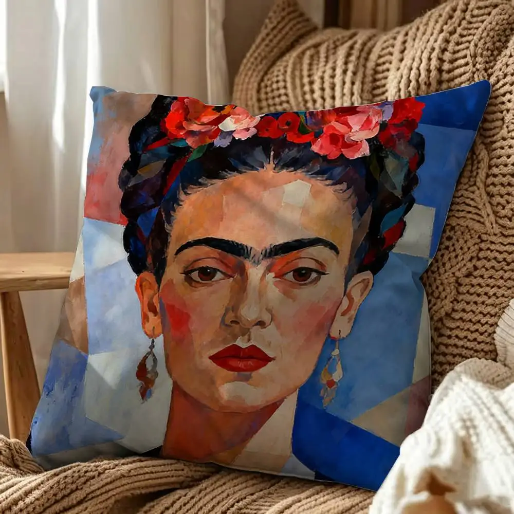 Art F-Frida K-Kahlos Painting Double-Sided Printed Cushion Cover Bedroom Bedside Sofa Pillow Case