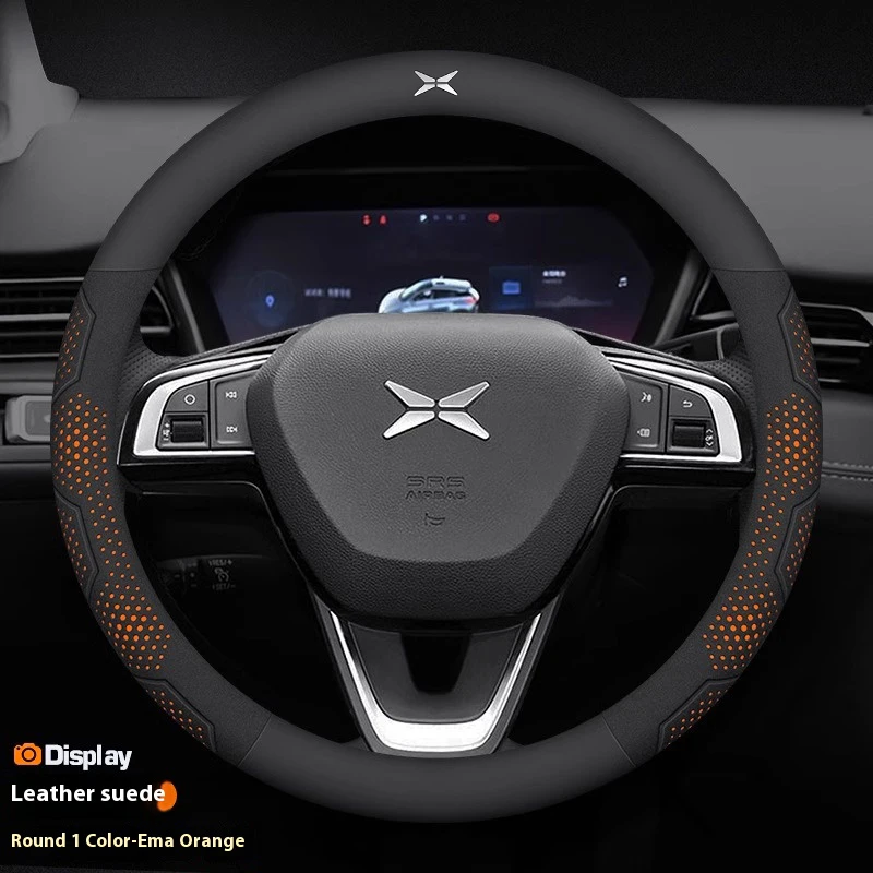 XPENG P5 P7 G3 G6 G9 X9 N5 F57 BETA Carbon fiber Suede Microfiber Leather Anti-slip Car Steering Wheel Cover Auto Accessories