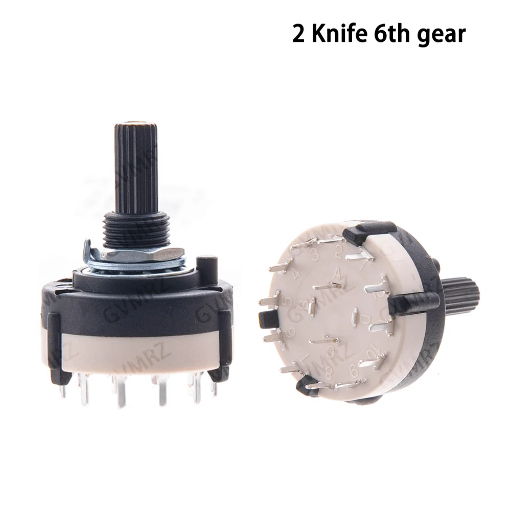 1PCS 3P4T 4P3T RS26 Rotary Band Switch 1P12T 2P6T Multi-Pole Selector Switch Integrated circuit 2P 6-Position  1P12T