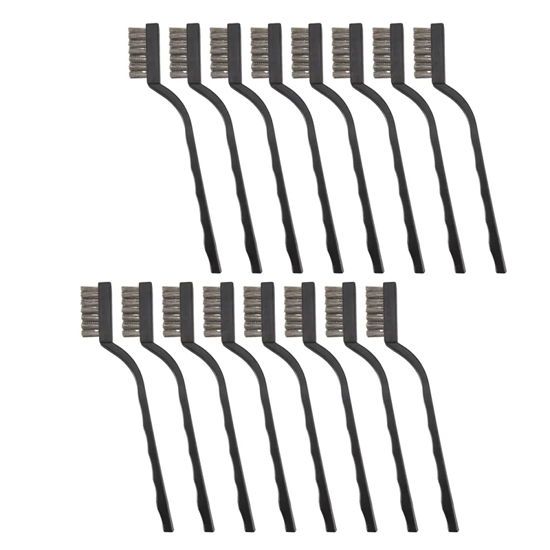 

60-кратная мини-проволочная щетка из нержавеющей стали, маленькая щетка для чистки сварочного шлака и ржавчины, черная, 6,7 дюйма