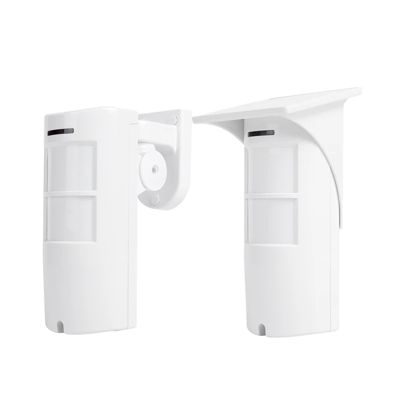 Wireless Outdoor Two PIR Motion Detector with Rain Cover 12M 108° Wide Angle Detecting Coverage Pet Immune 20KG for Security