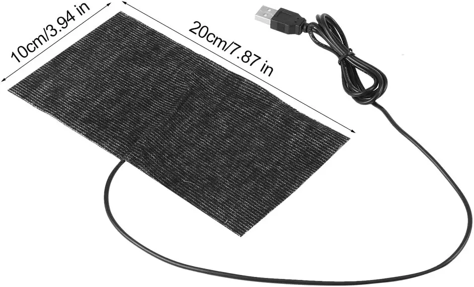 USB-Sitz Heiz blatt, elektrisches Heizkissen schwarz 5V USB Kohle faser Heiz matte Hand wärmer 20x10cm Mauspad warme Decke uns