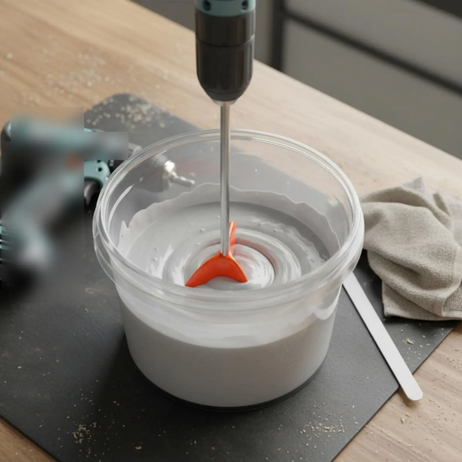 Mélangeur de peinture en silicone pour perceuse, facile à nettoyer, accessoire de mélange pour perceuse, palette de mélange multi-usages, outil manuel, conception à flux stable