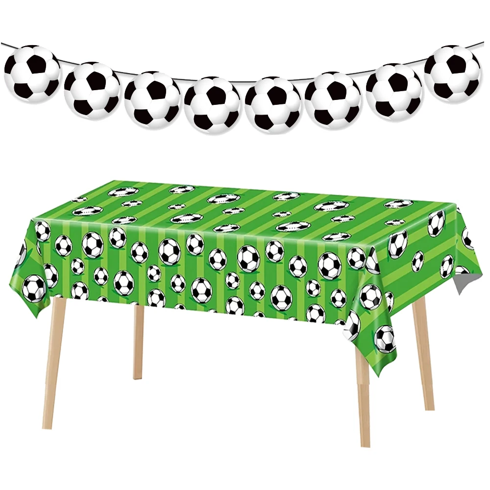 1pcs Football Tablecloth Tablecover Soccer Themed Birthday Tablecloth Tablecover Boys Football Birthday Party decor supplies