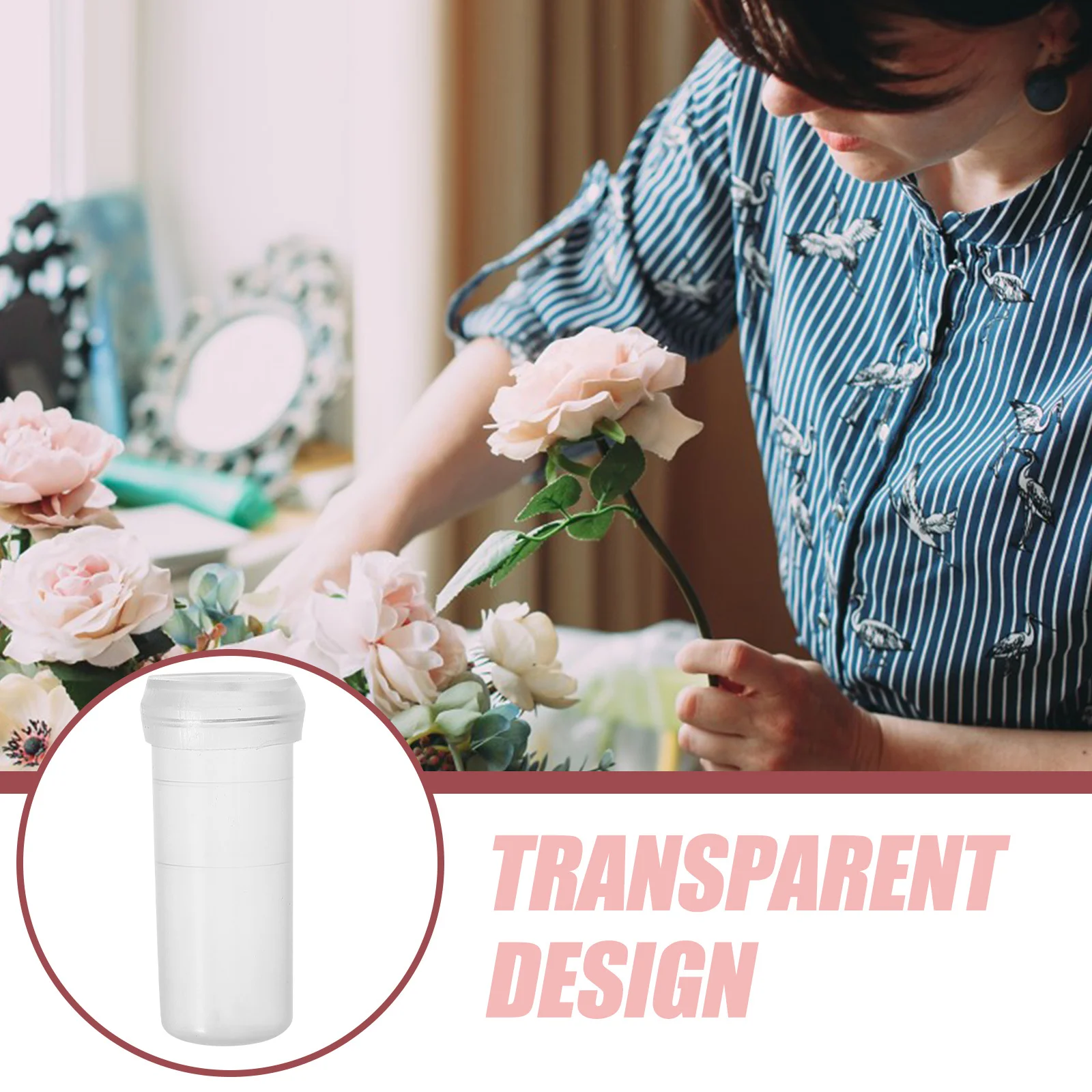 190 قطعة من أنابيب الأزهار البلاستيكية الشفافة تقفل الرطوبة يقلل من تغييرات المياه مثالية للمبتدئين قوارير الأزهار أنبوب بلاستيكي