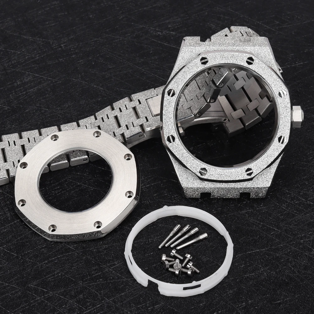 41mm Octagonal Watch Case Bracelets Strap Sapphire Glas For Royal Oak 31.8mm Dial NH34 NH35 NH36 NH38 NH70 NH72 4R 7S26 Movement