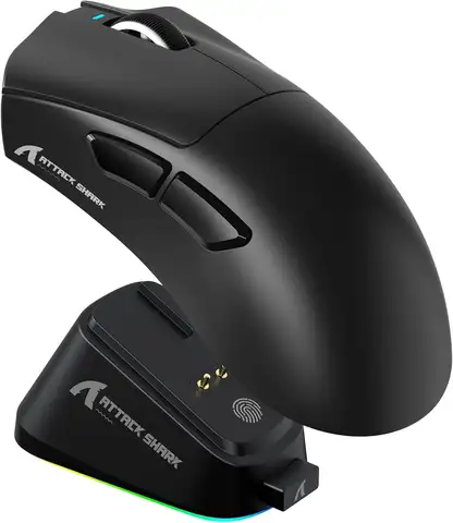 Attack Shark V3 PRO 62g Superlight Wireless Gaming Mouse,RGB Charging Dock,BK52820 Tri-Mode BT/2.4G Wireless/Wired Mo