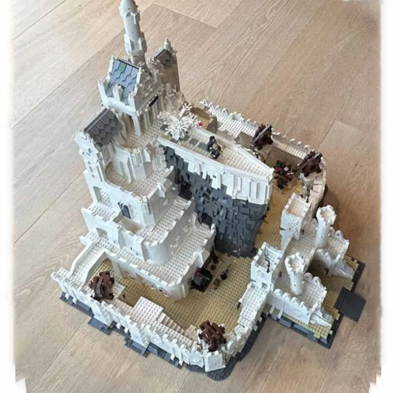 Anello popolare Modello di film MOC Building Bianco Retro Super Castello Tecnologia modulare Regali Vacanza Assemblare Giocattoli per bambini Vestito