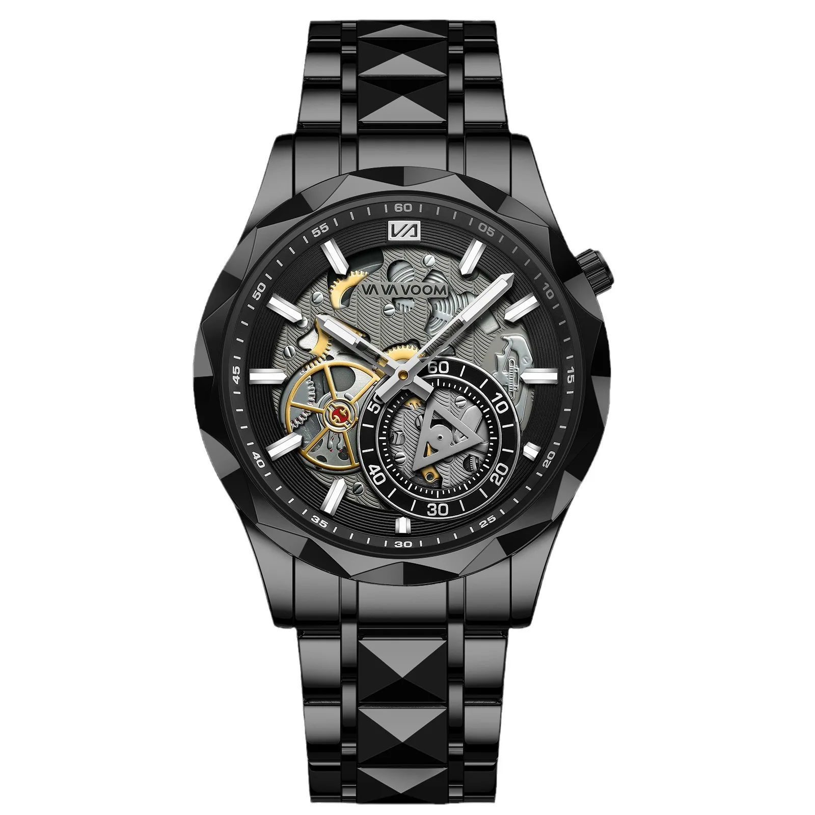 Модные высококачественные мужские часы из нержавеющей стали, повседневные деловые Кварцевые водонепроницаемые часы для мужчин, креативный циферблат, мужские часы