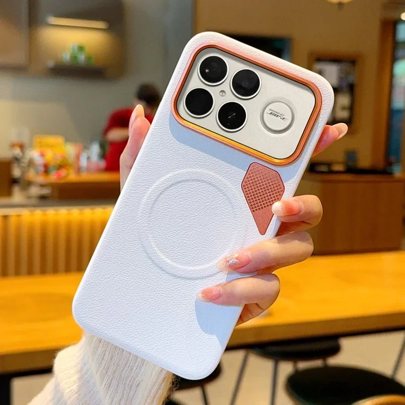 For Xiaomi Poco F8 Ultra Pro Case Matte Ultra-thin Luxury Leather Magnetic Wireless Charging Shockproof Hard Cover Accessories