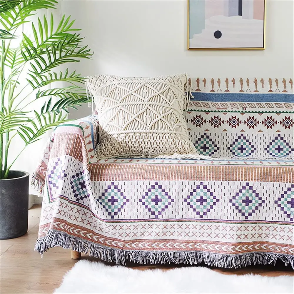 Bohemian Plaid Blanket for Sofa bed Decorative Blankets Outdoor Camping Picnic Blanket Boho Sofa cover throw Blanket With Tassel