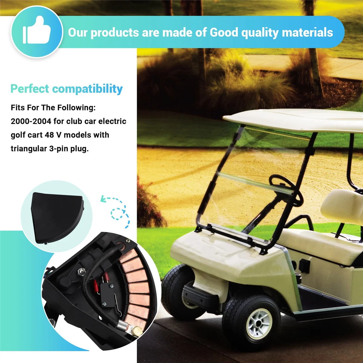 

Golf Cart V-Glide Wiper Switch Assembly for 48 Volt Club Car DS 2000-2004 101932001 jasmine