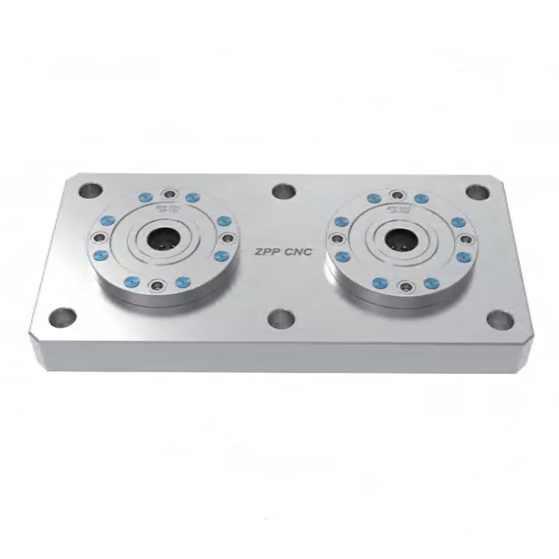 2-Position Zero Point Clamping Base Plate Pneumatic CNC Workholding Fixture Plate High Repeatability for Fast Setup System