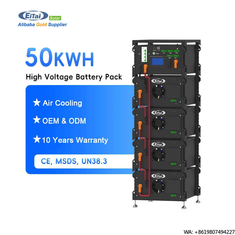 

High Voltage Grade a 30Kwh 40Kwh 50Kwh LifePO4 Solar Battery Off-Grid System Stackable CAN RS485 512V 60Kwh 80Kwh 100Kwh