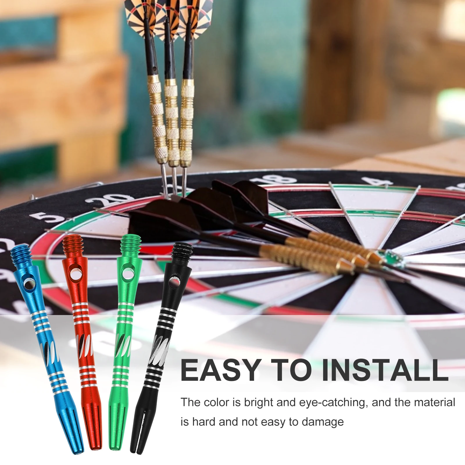 12Pcs Dart Shaft Accessories 46Mm Aluminium Alloy Replacement Shafts with Knurled Surface for Non-Slip Grip Standard Thread