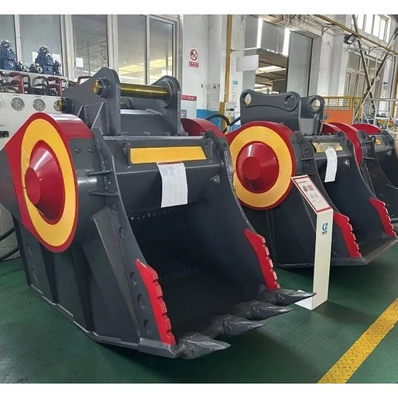 Multifunctional Crushing Bucket for 20-24 Ton Excavators Heavy Duty Steel Body for Crushing Concrete/Rubble/Bricks Customizable