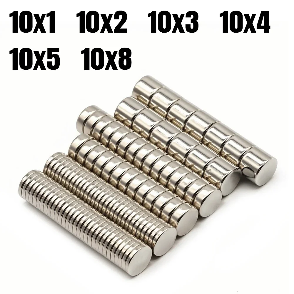 Round Super Strong Neodymium Magnet Powerful Magnets N35 small Permanent Magnetic NdfeB Refrigerator DIY 10x1/10x2/10x4/10x8mm