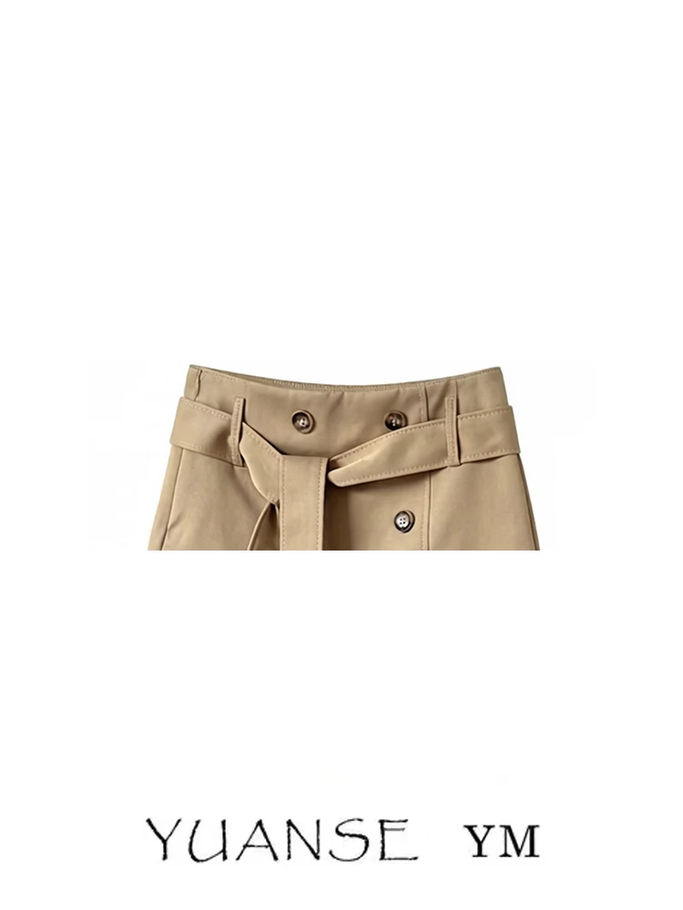 Low Waist Khaki Color Fashionable Slimming  Skirt for Women Summer Season Stylish Short Skirt That Shows off Slimness