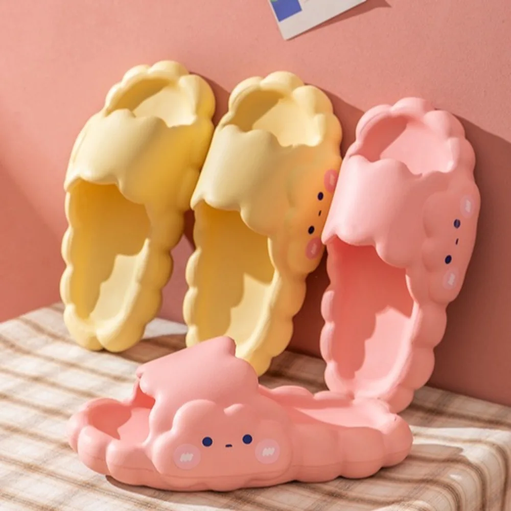 

Casual Thick Soled Cartoon Cloud Slippers Open-toe Anti Slip Platform Flip Flops EVA Indoor Outdoor Slides Sandals Women Girls