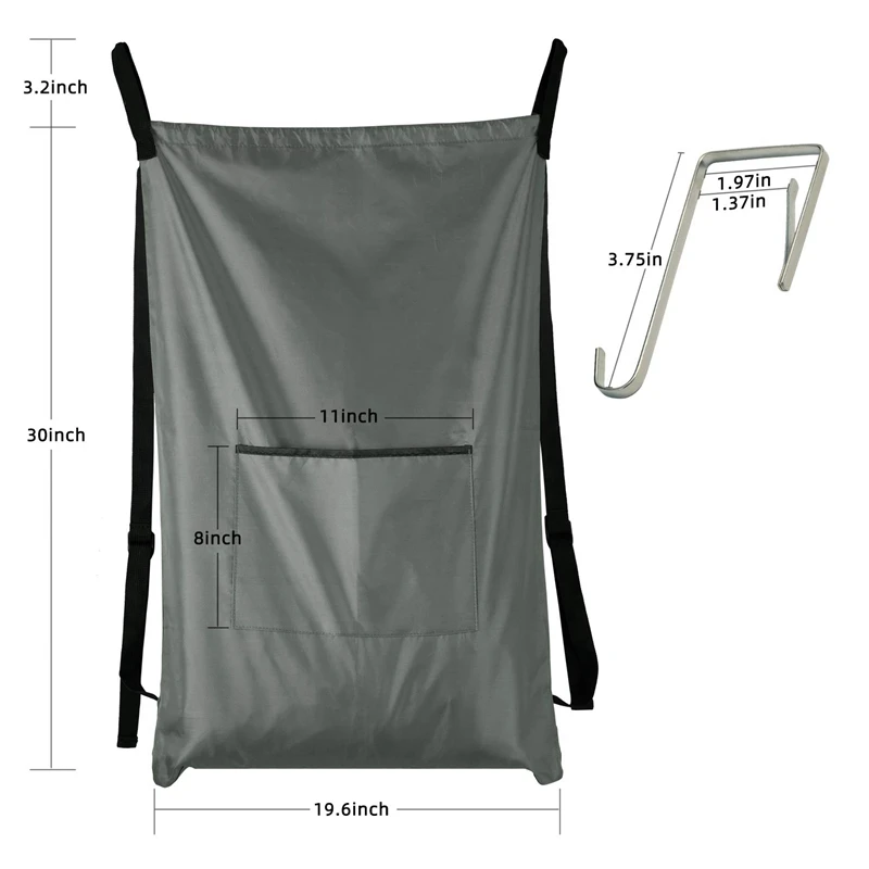 Large Laundry Hanging Bag Backpack With Shoulder Strap, Big Heavy Duty Laundry Bag Door With Hooks, A Good 1 Laundry Bag For Dor