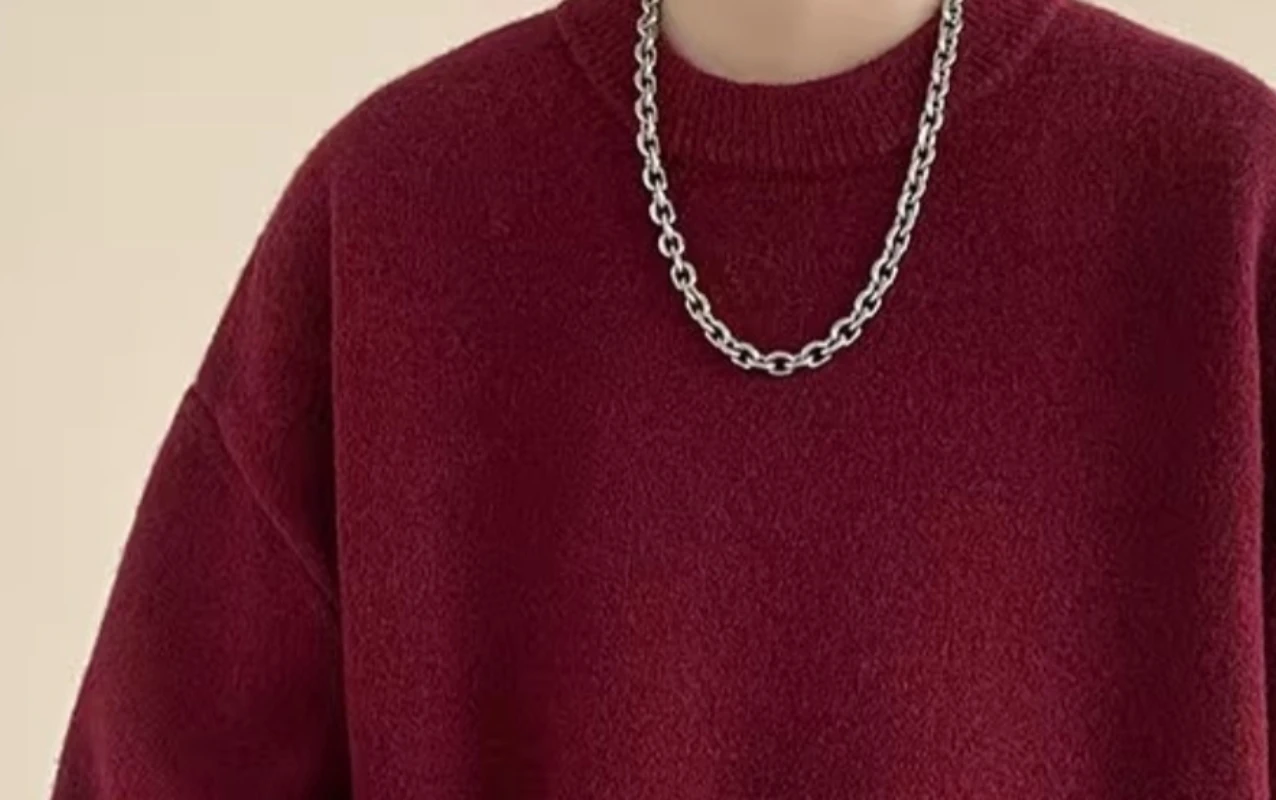 

Осенний мужской повседневный однотонный вязаный свитер, новые корейские модные пуловеры с круглым вырезом, мужские винтажные джемперы, уличная одежда