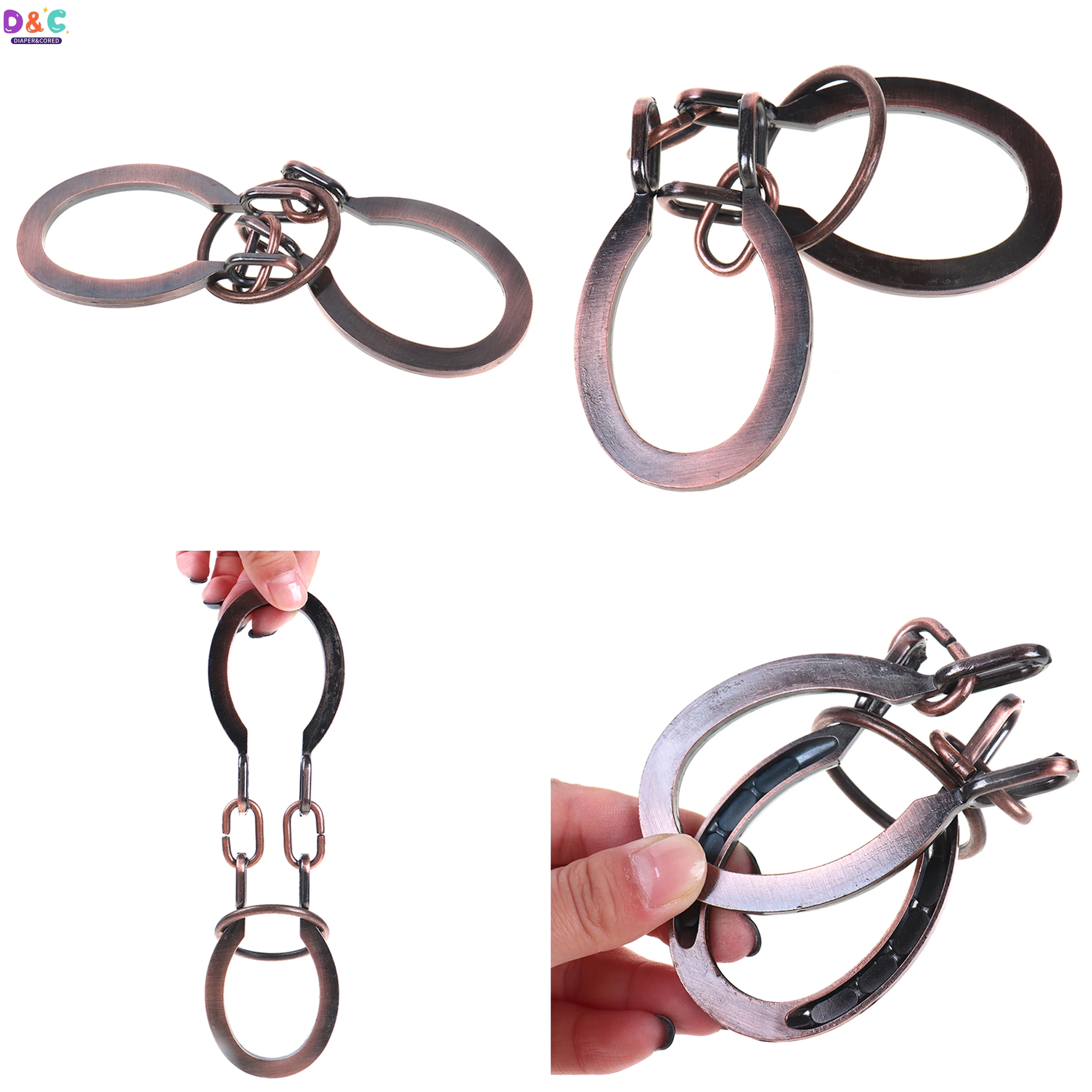 1Pc Adult and Teenager Cast Metal Brain Teaser Puzzle Toys - Horse Zinc Alloy Horseshoe Lock Toys 6cm