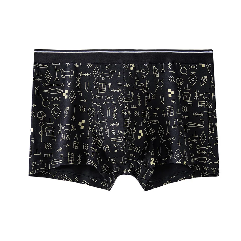 

Мужские трусы-боксеры из чистого хлопка, удобные, дышащие, с U-образным принтом, высокое качество