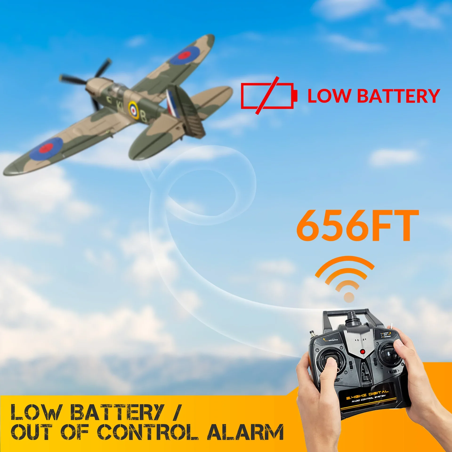 Cross-Border New British Spitfire 761-12 Glider Fixed Wing Model Aircraft Electric Toy Remote Control Foam Plane Model Toy